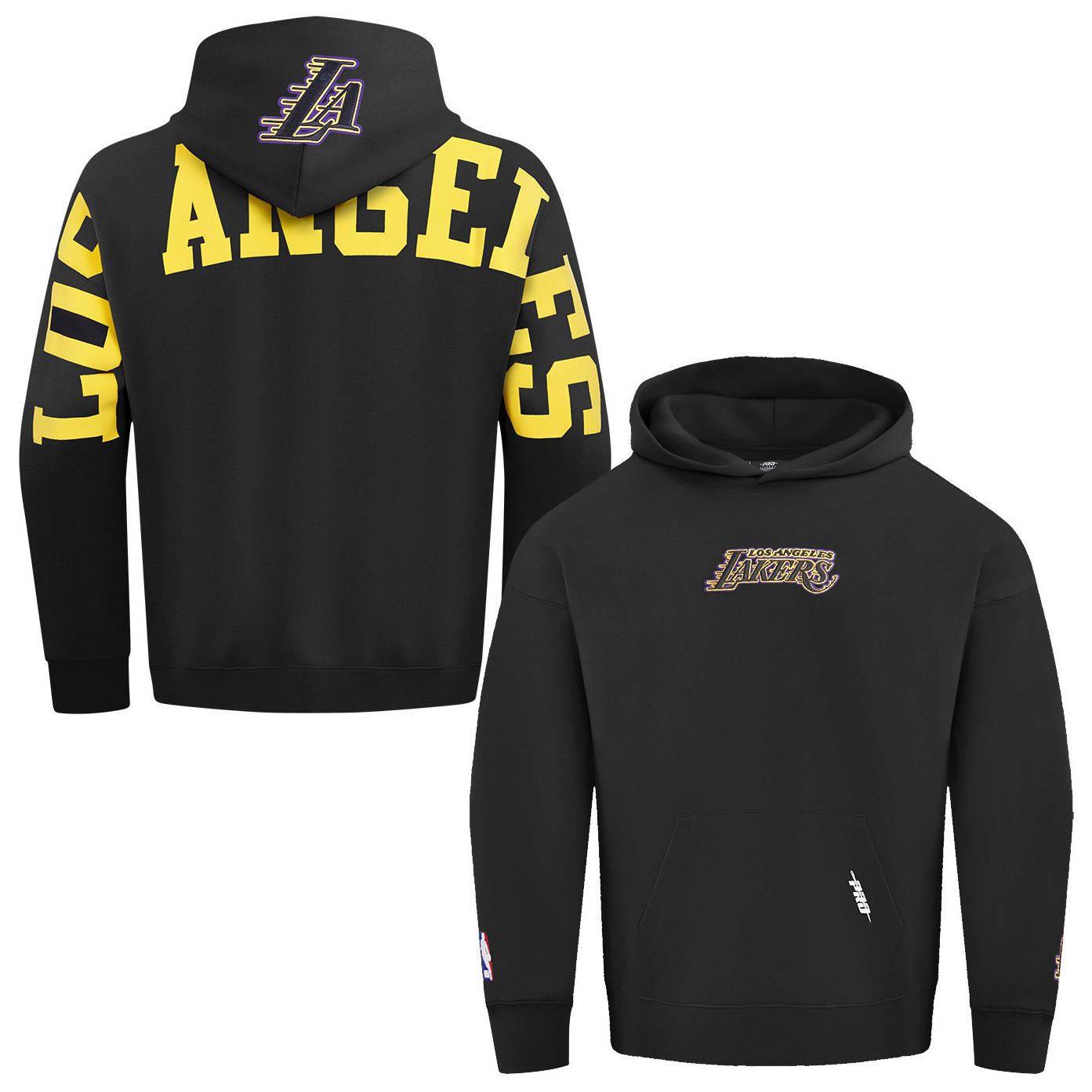 Pro Standard Men's Los Angeles Lakers Black Wingspan Drop Shoulder Hoodie