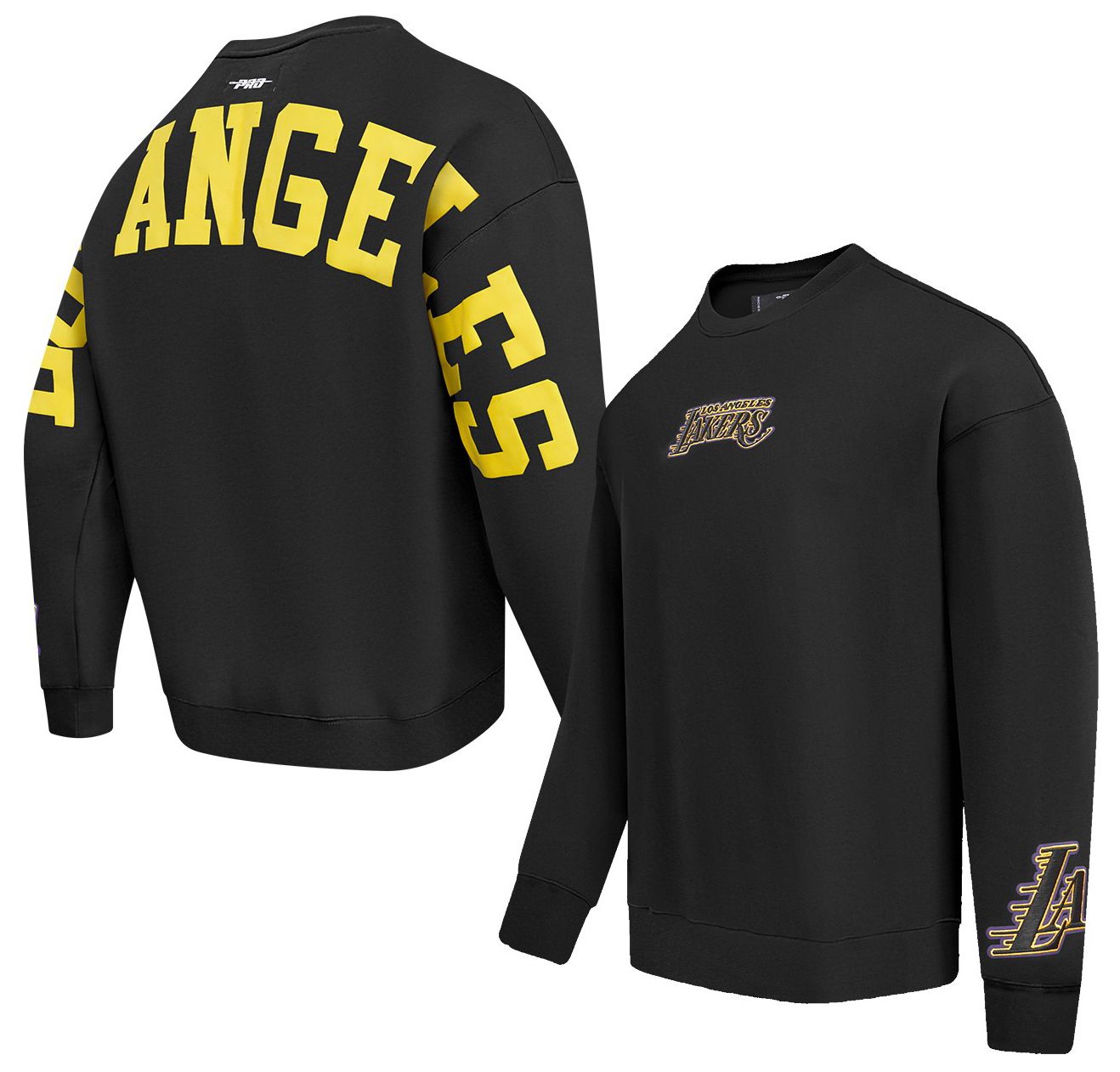 Pro Standard Men's Los Angeles Lakers Black Wingspan Drop Shoulder Fleece Crewneck Sweatshirt