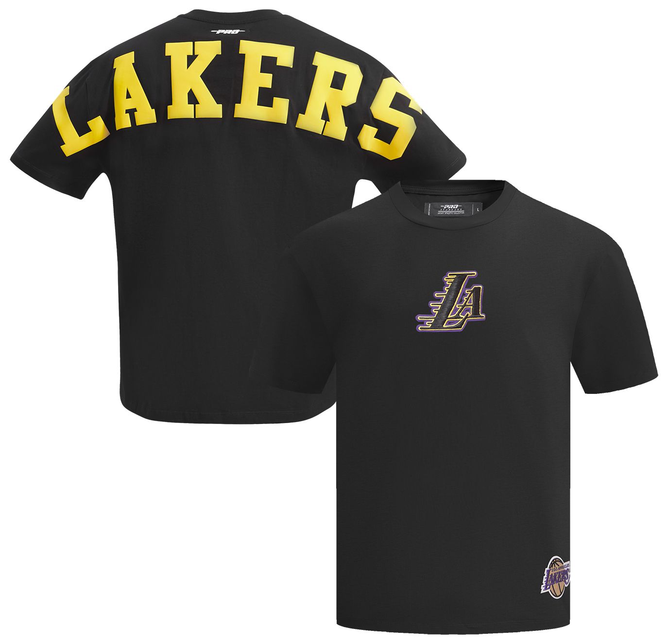 Pro Standard Men's Los Angeles Lakers Black Wingspan Drop Shoulder Short Sleeve T-Shirt