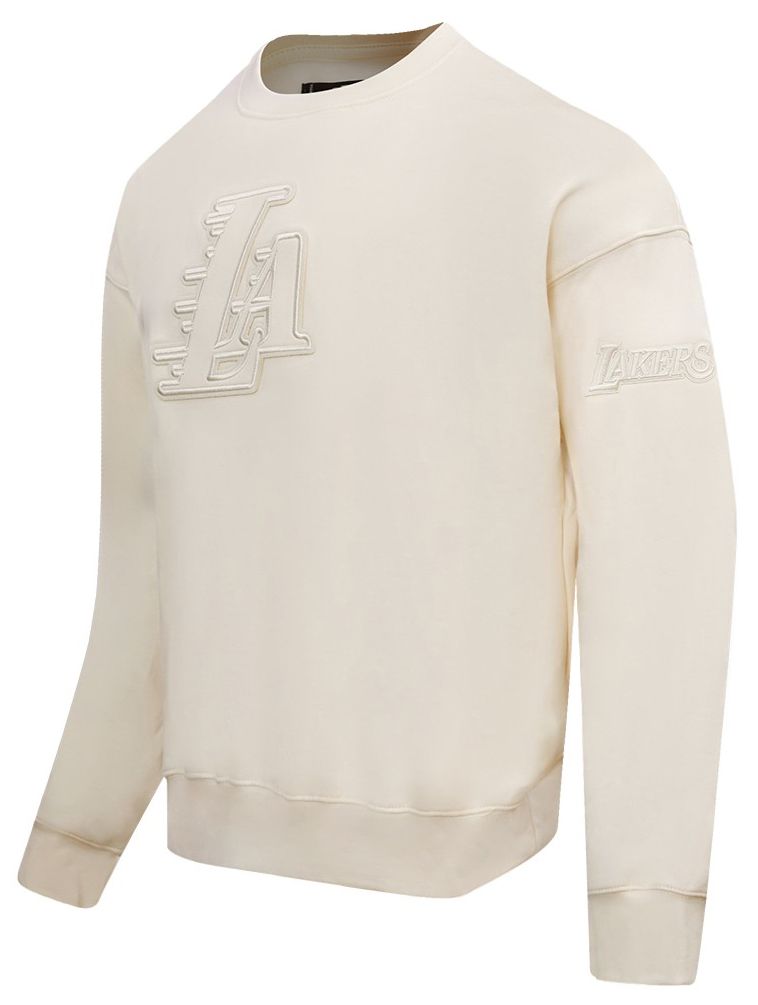 Pro Standard Men's Los Angeles Lakers Off White Neutral Drop Shoulder Fleece Crewneck Sweatshirt