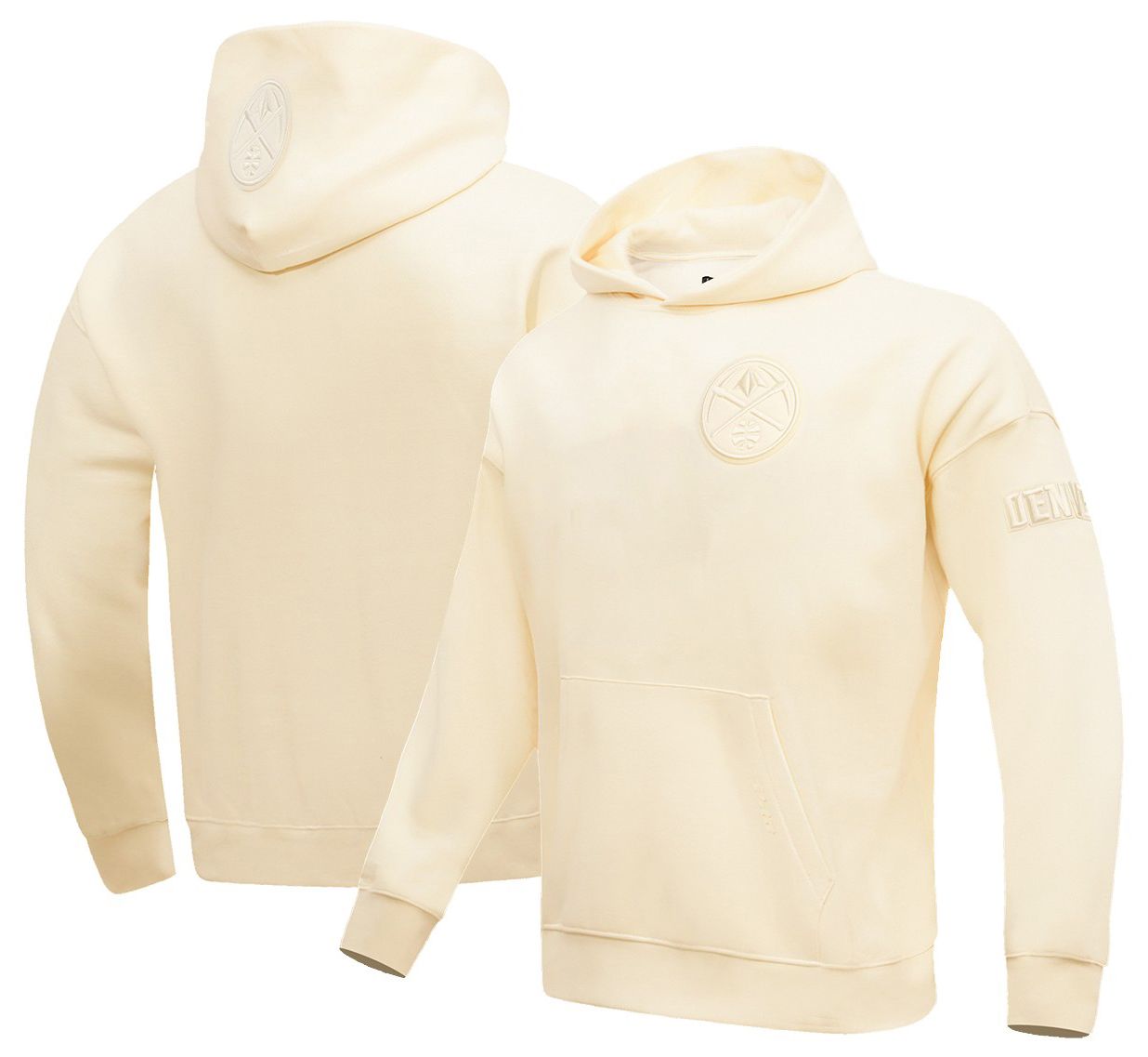 Pro Standard Men's Denver Nuggets Off White Neutral Drop Fleece Hoodie, Off-white