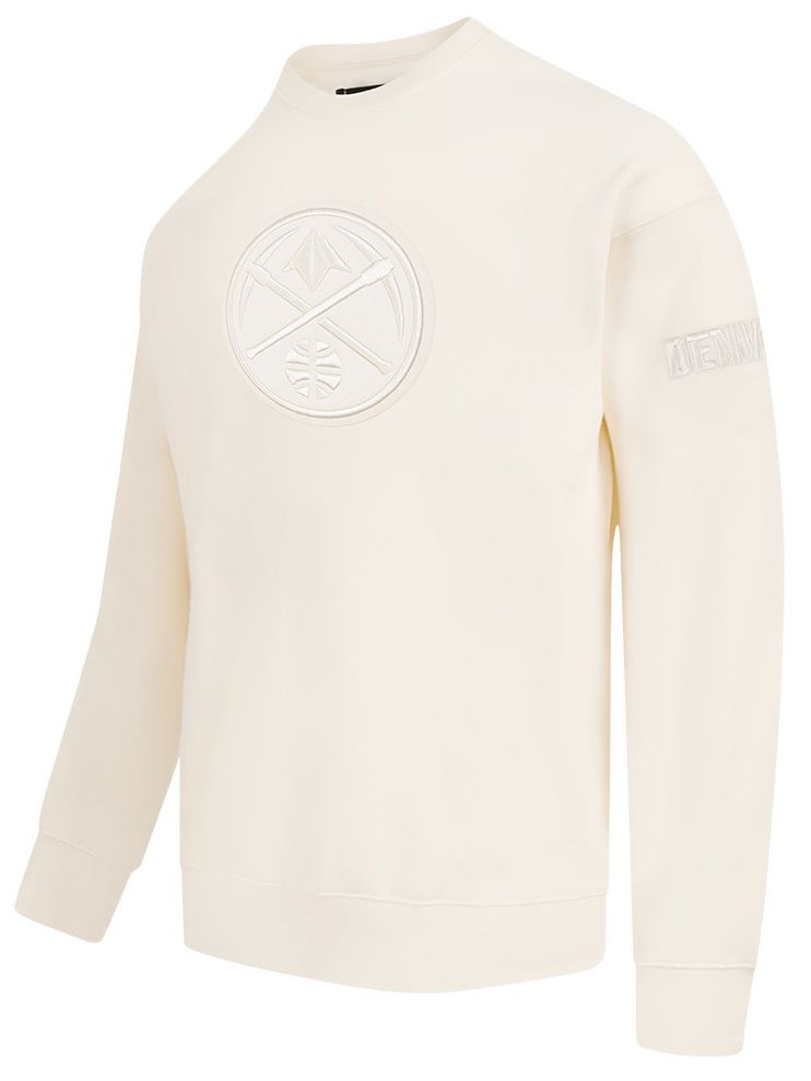 Pro Standard Men's Denver Nuggets Off White Neutral Drop Fleece Crewneck Sweatshirt
