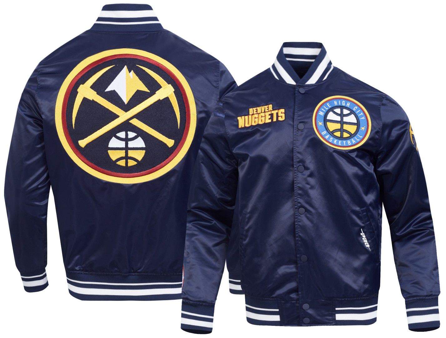 Pro Standard Men's Denver Nuggets Navy Retro Classic Rib Satin Jacket