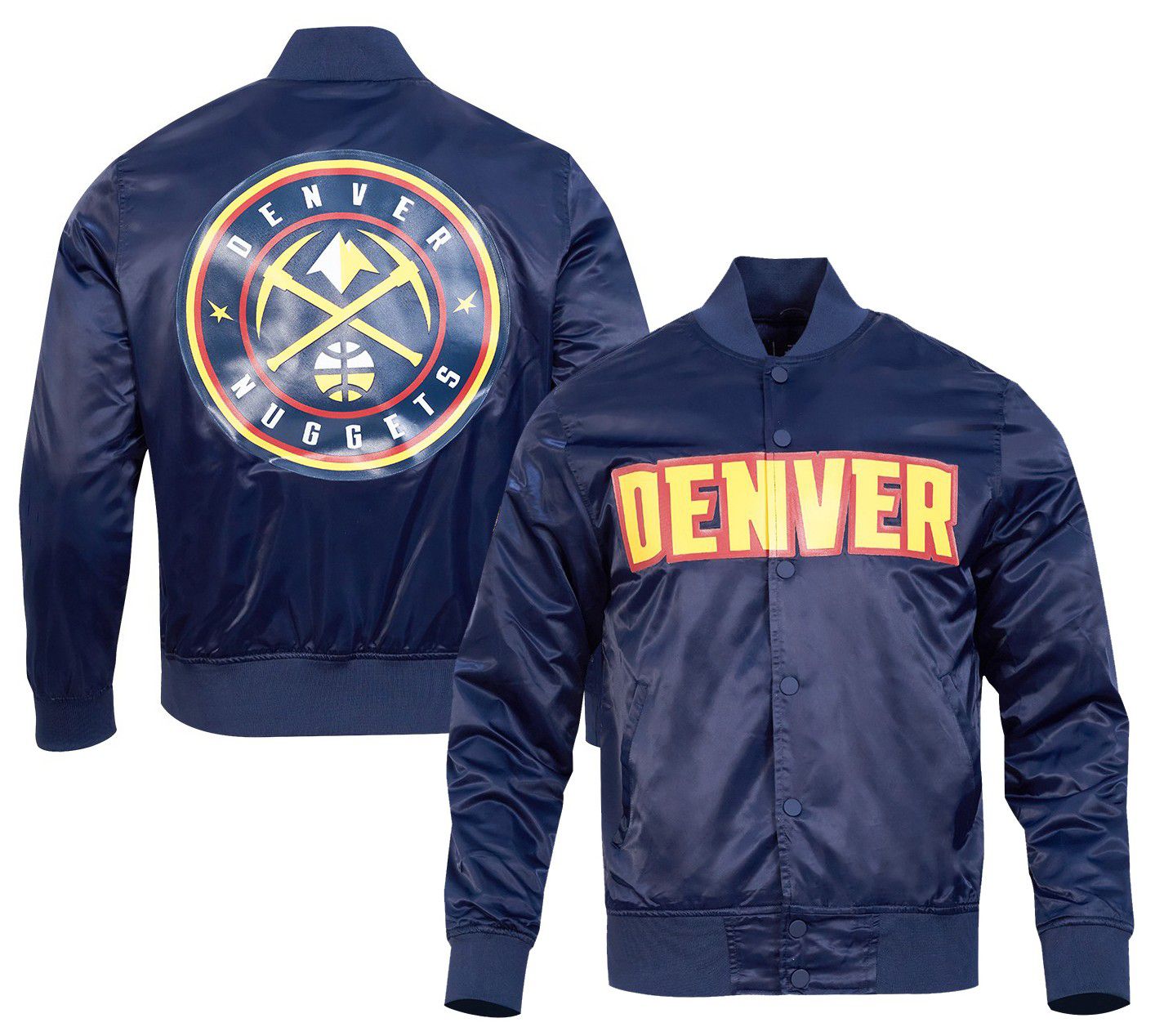 Pro Standard Men's Denver Nuggets Navy Big Logo Satin Jacket