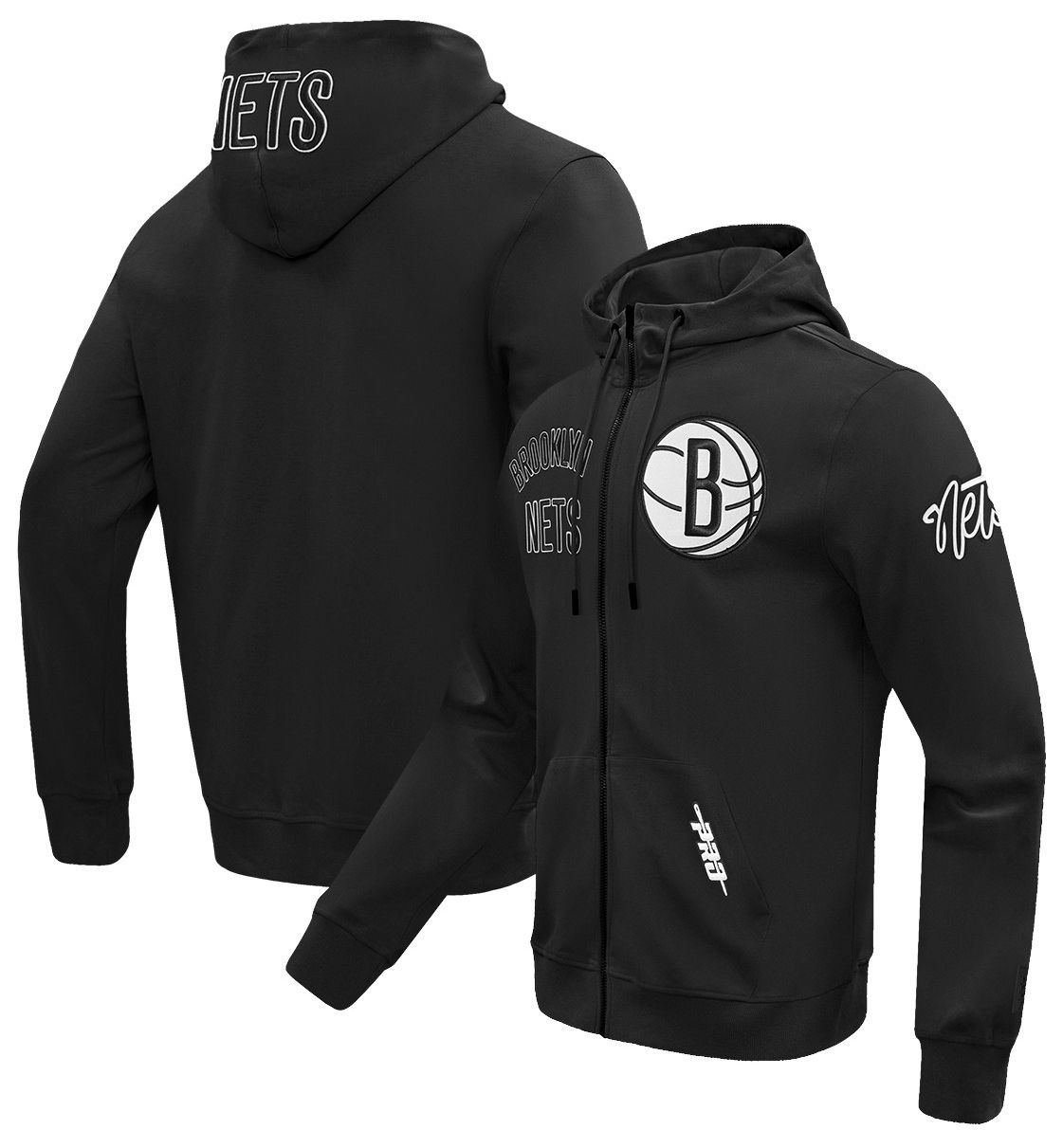 Pro Standard Men's Brooklyn Nets Black Wind Suit Full Zip Hoodie