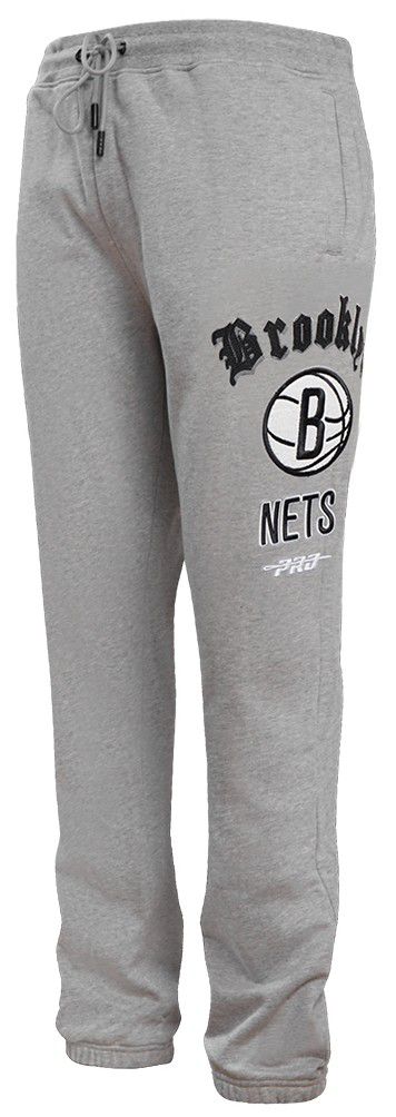 Pro Standard Men's Brooklyn Nets Gray Old English Fleece Sweatpants