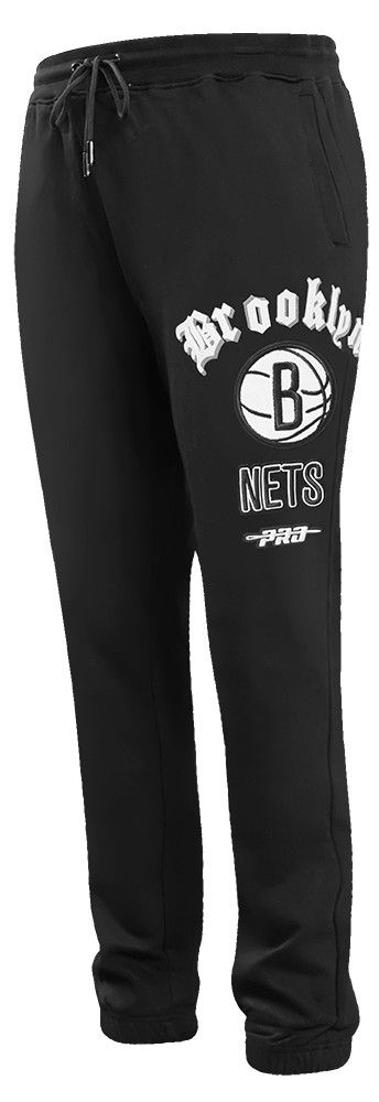 Pro Standard Men's Brooklyn Nets Black Old English Fleece Sweatpants