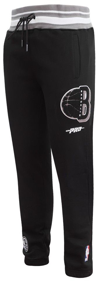 Pro Standard Men's Brooklyn Nets Black Mash Up Rib Fleece Sweatpants