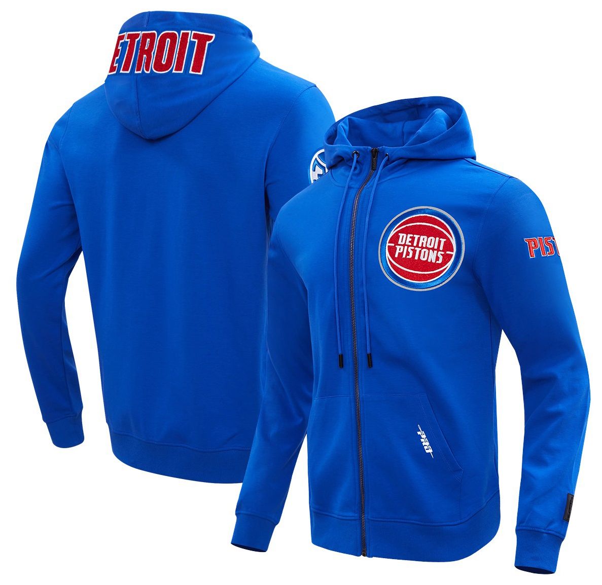 Pro Standard Men's Detroit Pistons Blue Classic Chenille Full Zip Hoodie