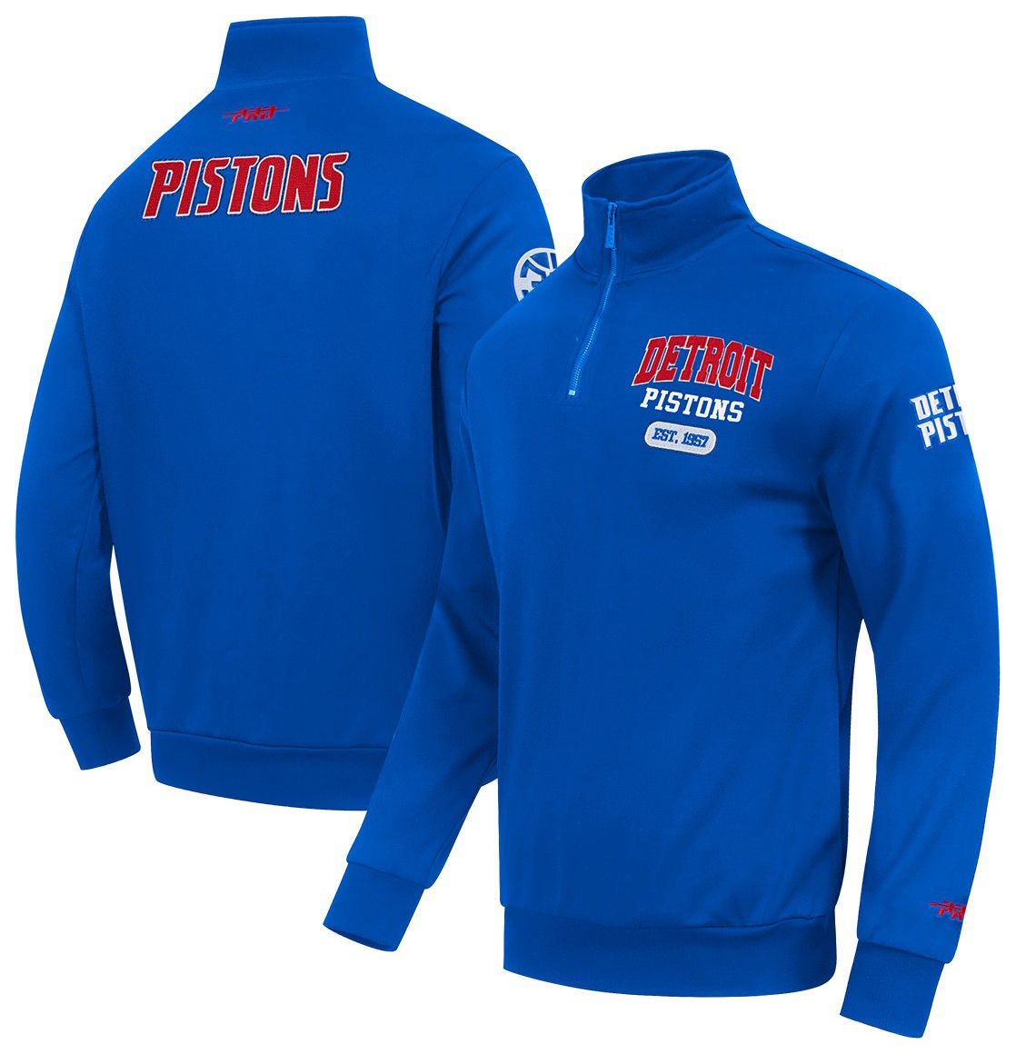 Pro Standard Men's Detroit Pistons Blue Arch 1/4 Zip Pullover