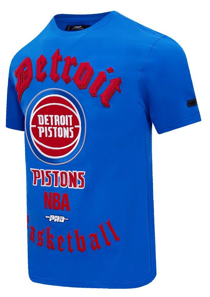 Pro Standard Men's Detroit Pistons Blue Old English Short Sleeve T-Shirt