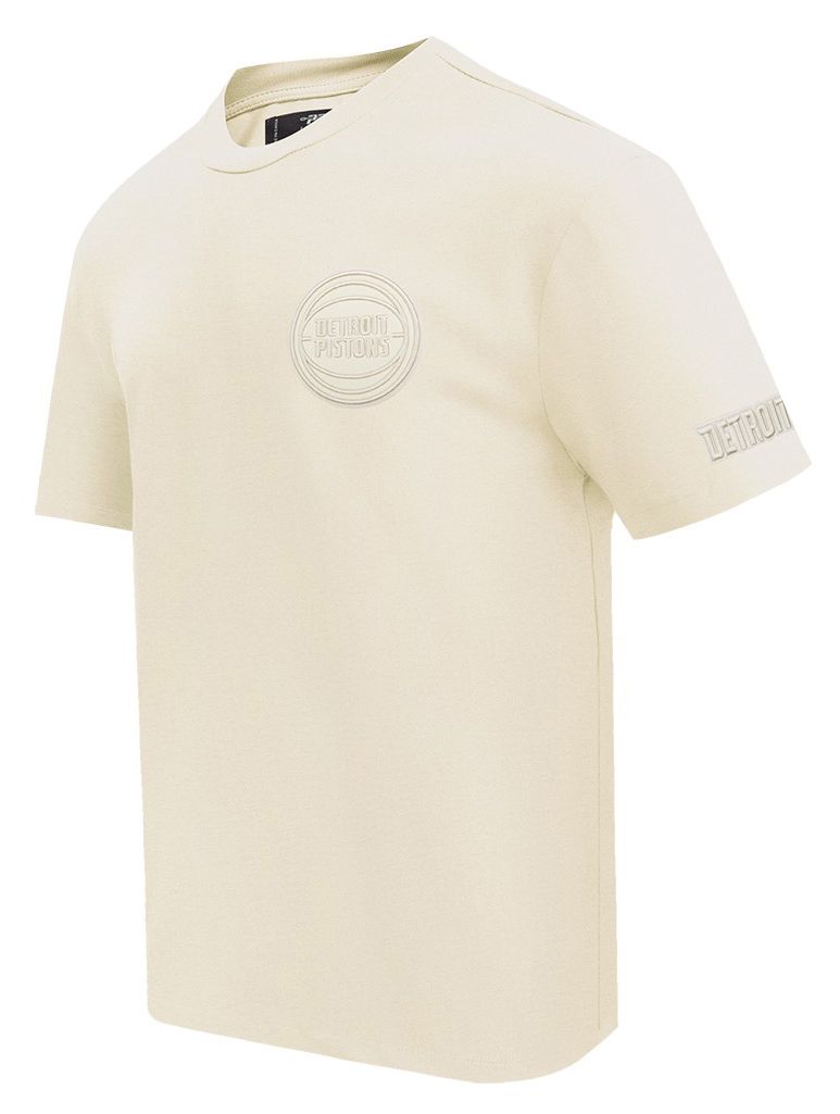 Pro Standard Men's Detroit Pistons Off White Neutral Drop Shoulder Short Sleeve T-Shirt