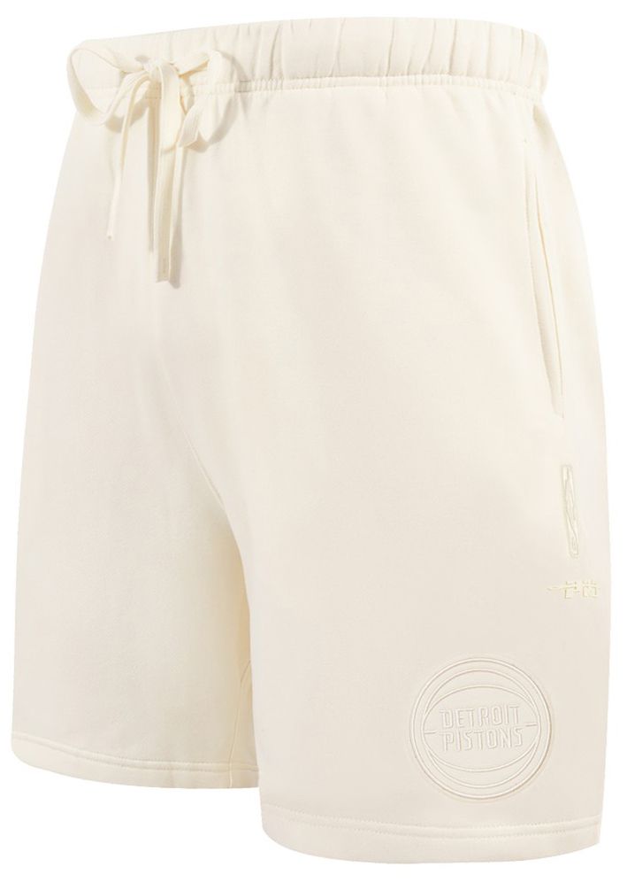 Pro Standard Men's Detroit Pistons Off White Neutral Fleece Shorts