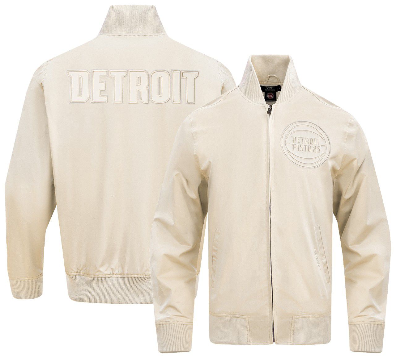 Pro Standard Men's Detroit Pistons Off White Neutral Twill Jacket