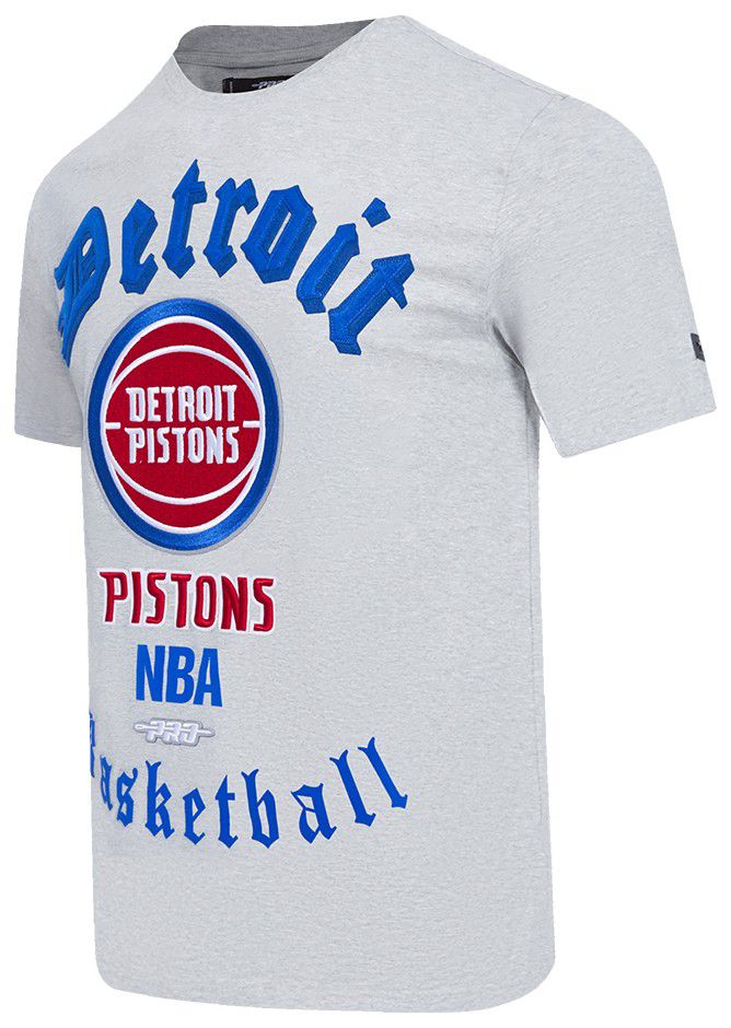 Pro Standard Men's Detroit Pistons Gray Old English Short Sleeve T-Shirt