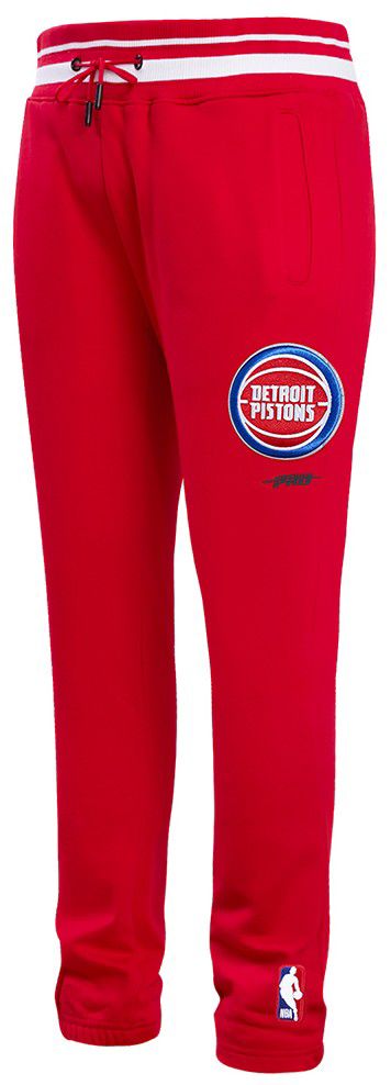 Pro Standard Men's Detroit Pistons Red Script Tail Rib Fleece Sweatpants