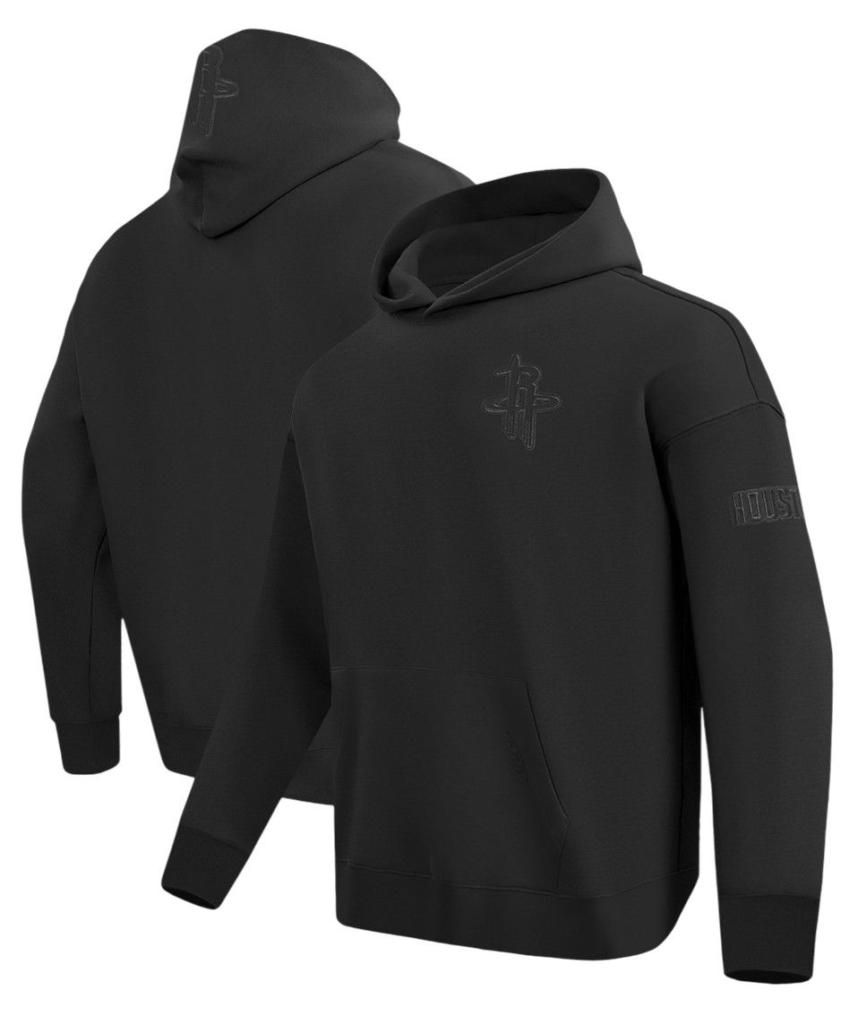 Pro Standard Men's Houston Rockets Black Neutral Drop Shoulder Fleece Hoodie
