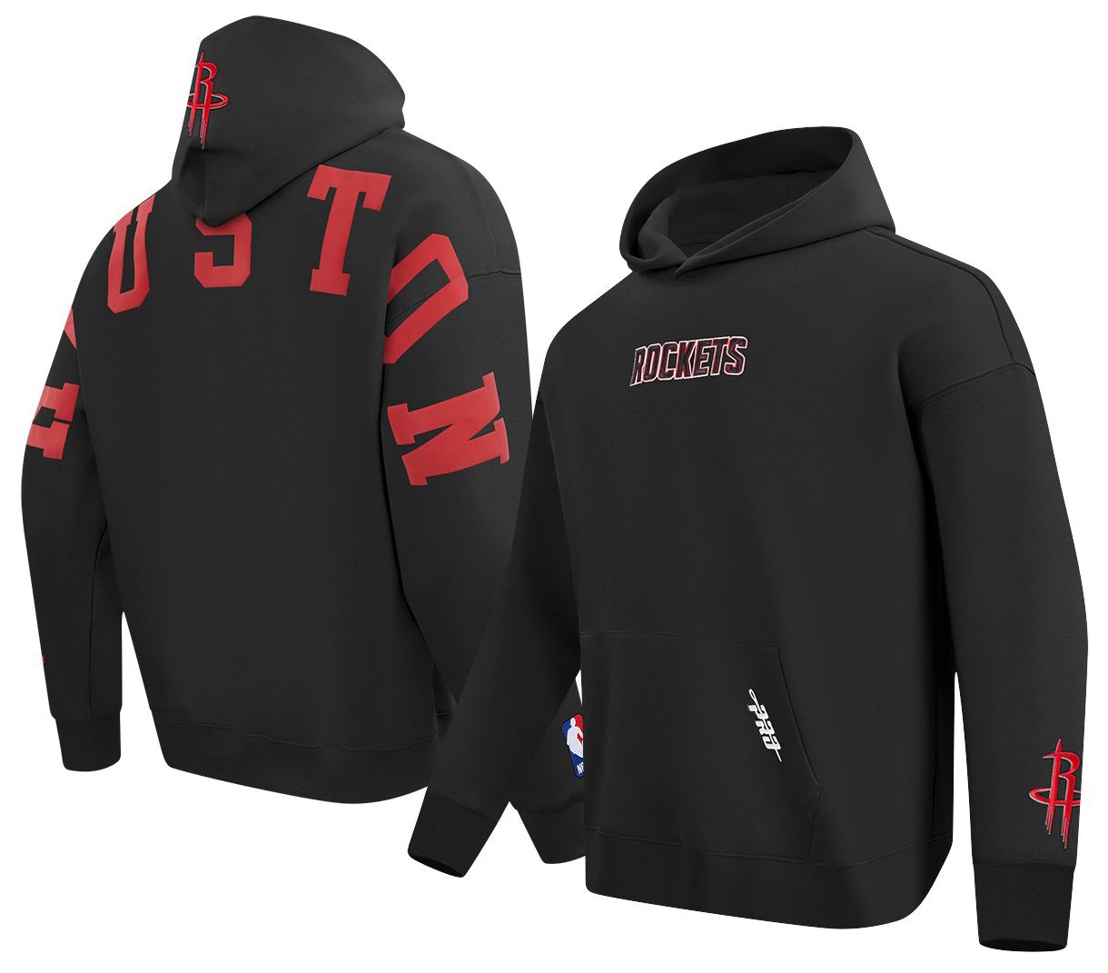 Pro Standard Men's Houston Rockets Black Wing Span Drop Fleece Hoodie