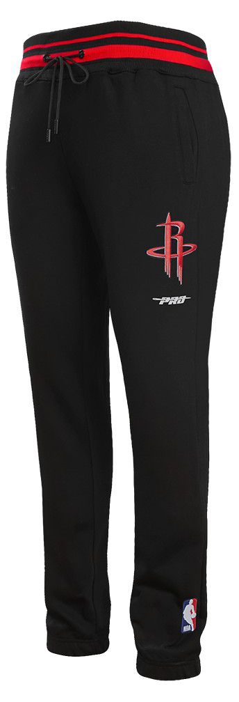 Pro Standard Men's Houston Rockets Black Script Tail Rib Fleece Sweatpants