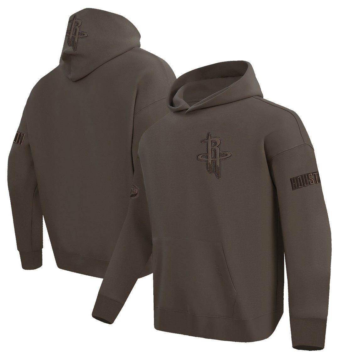 Pro Standard Men's Houston Rockets Taupe Neutral Drop Fleece Hoodie