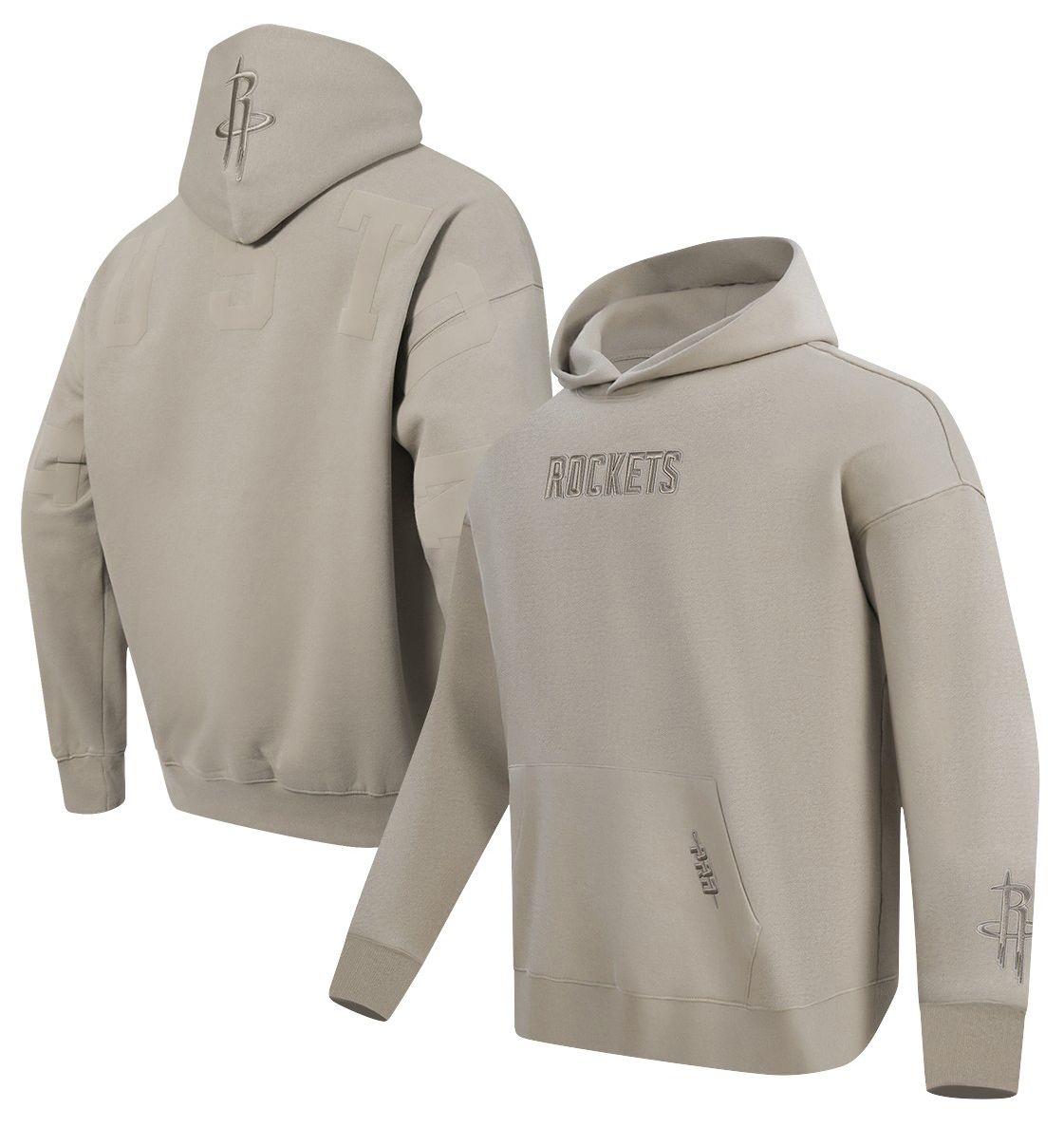 Pro Standard Men's Houston Rockets Taupe Wing Span Drop Fleece Hoodie