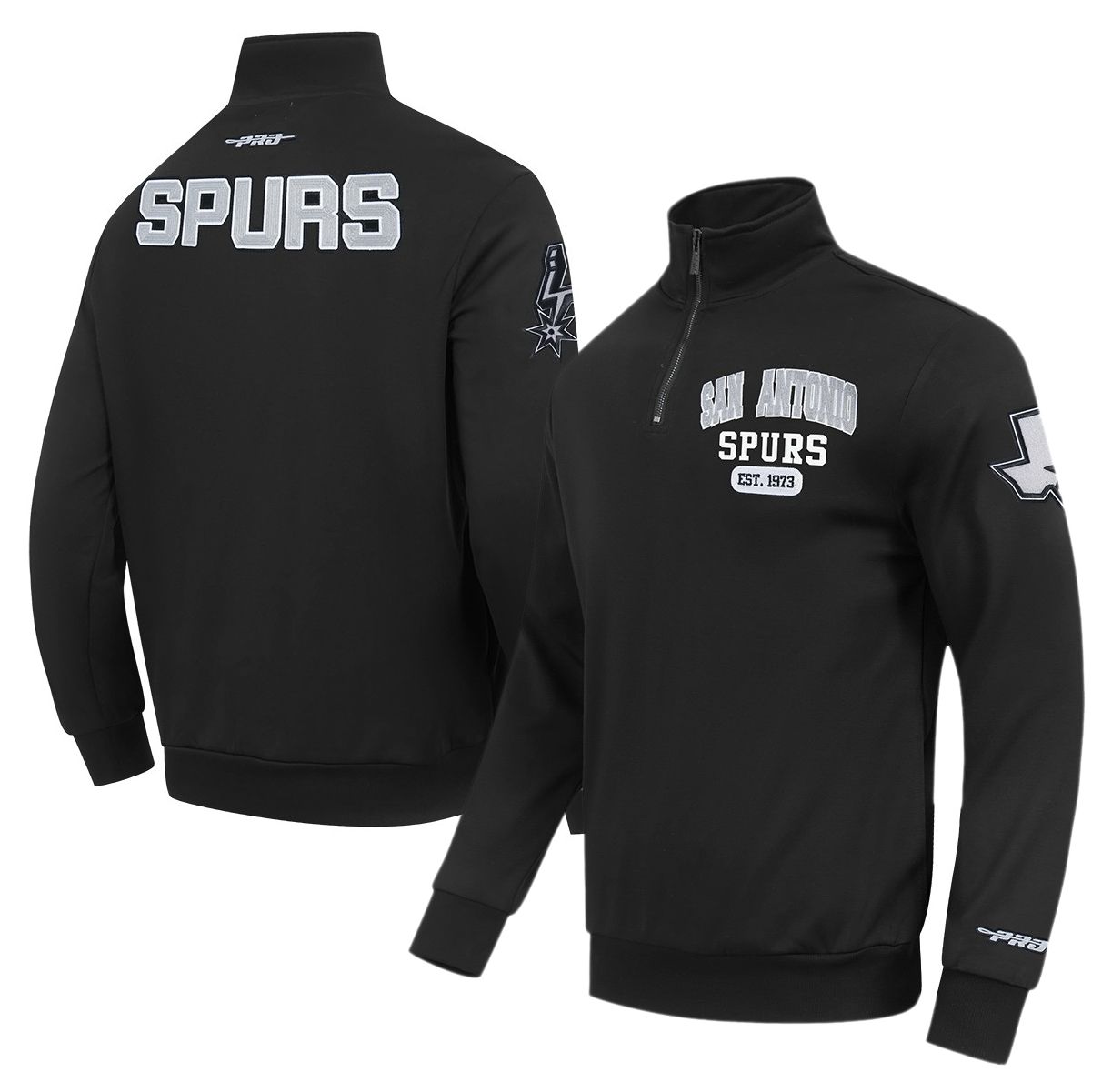 Pro Standard Men's San Antonio Spurs Black City Arch 1/4 Zip