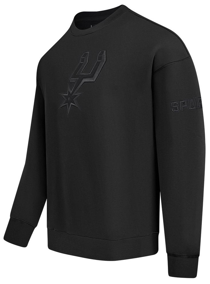 Pro Standard Men's San Antonio Spurs Black Neutral Drop Shoulder Fleece Crewneck Sweatshirt