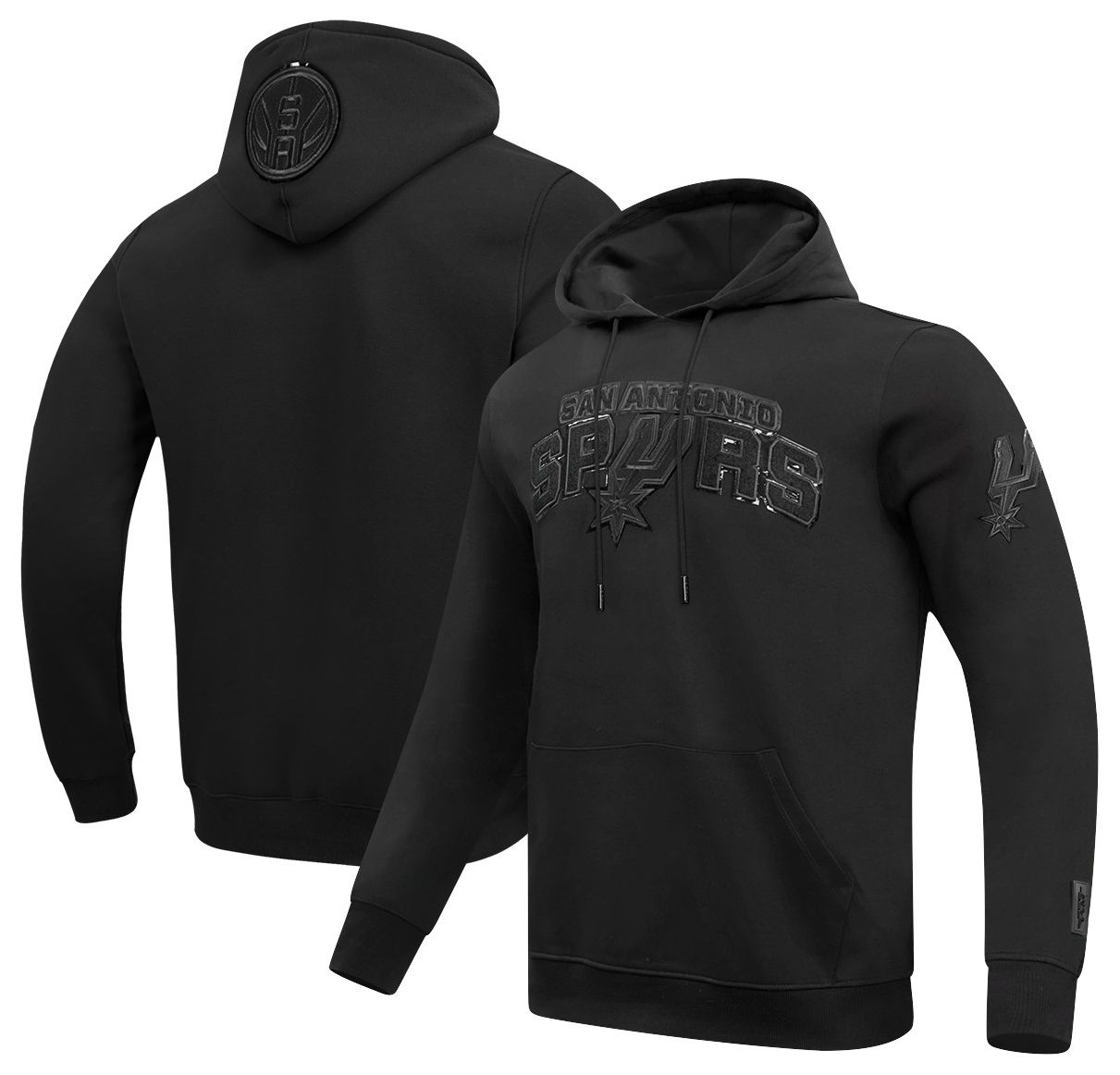 Pro Standard Men's San Antonio Spurs Black Triple Black Hoodie