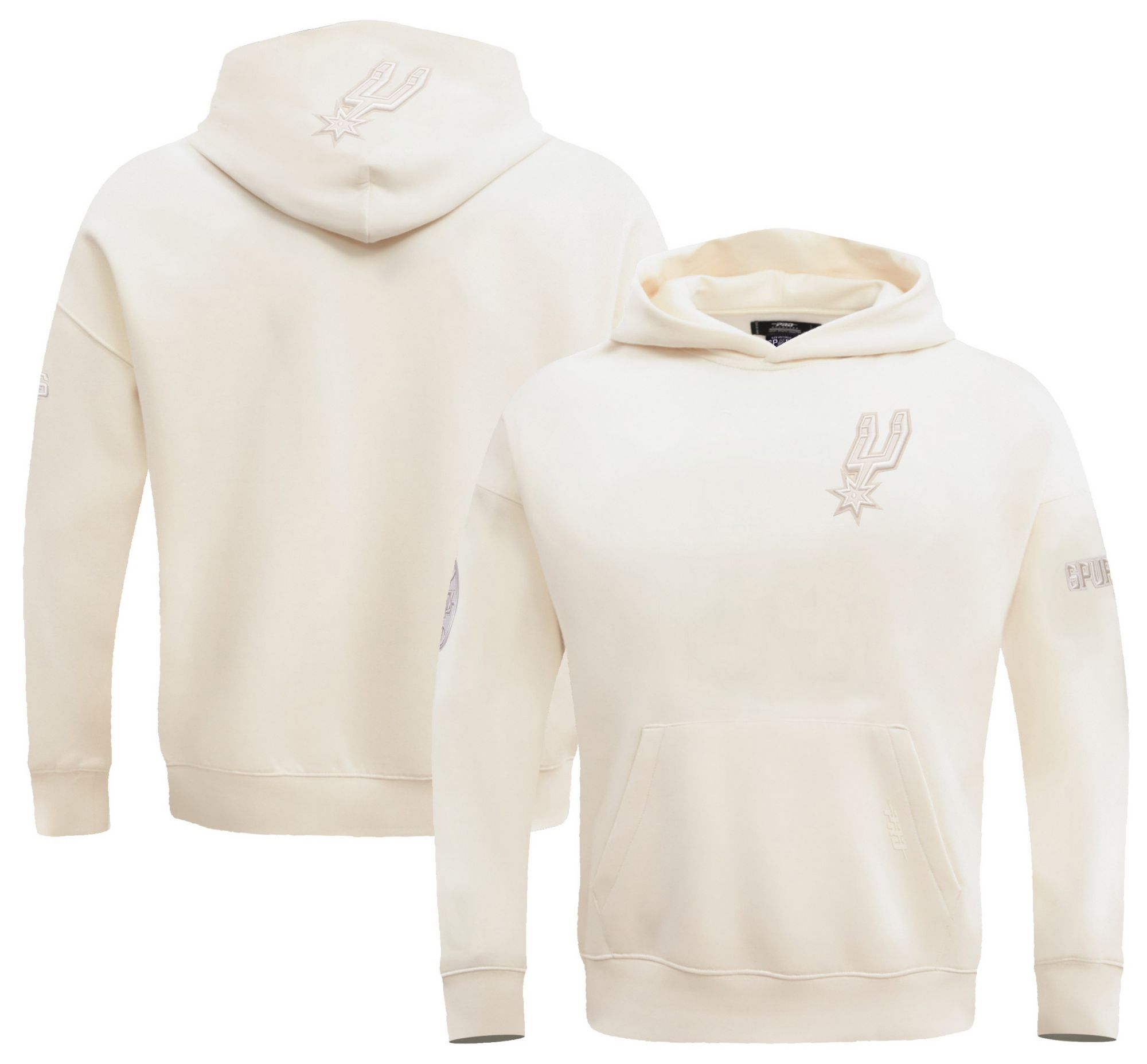 Pro Standard Men's San Antonio Spurs Off White Neutral Drop Shoulder Fleece Hoodie