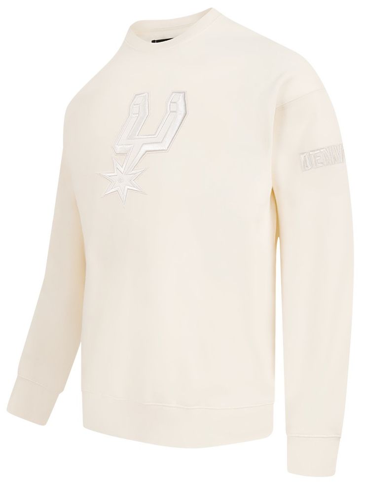 Pro Standard Men's San Antonio Spurs Off White Neutral Drop Shoulder Fleece Crewneck Sweatshirt