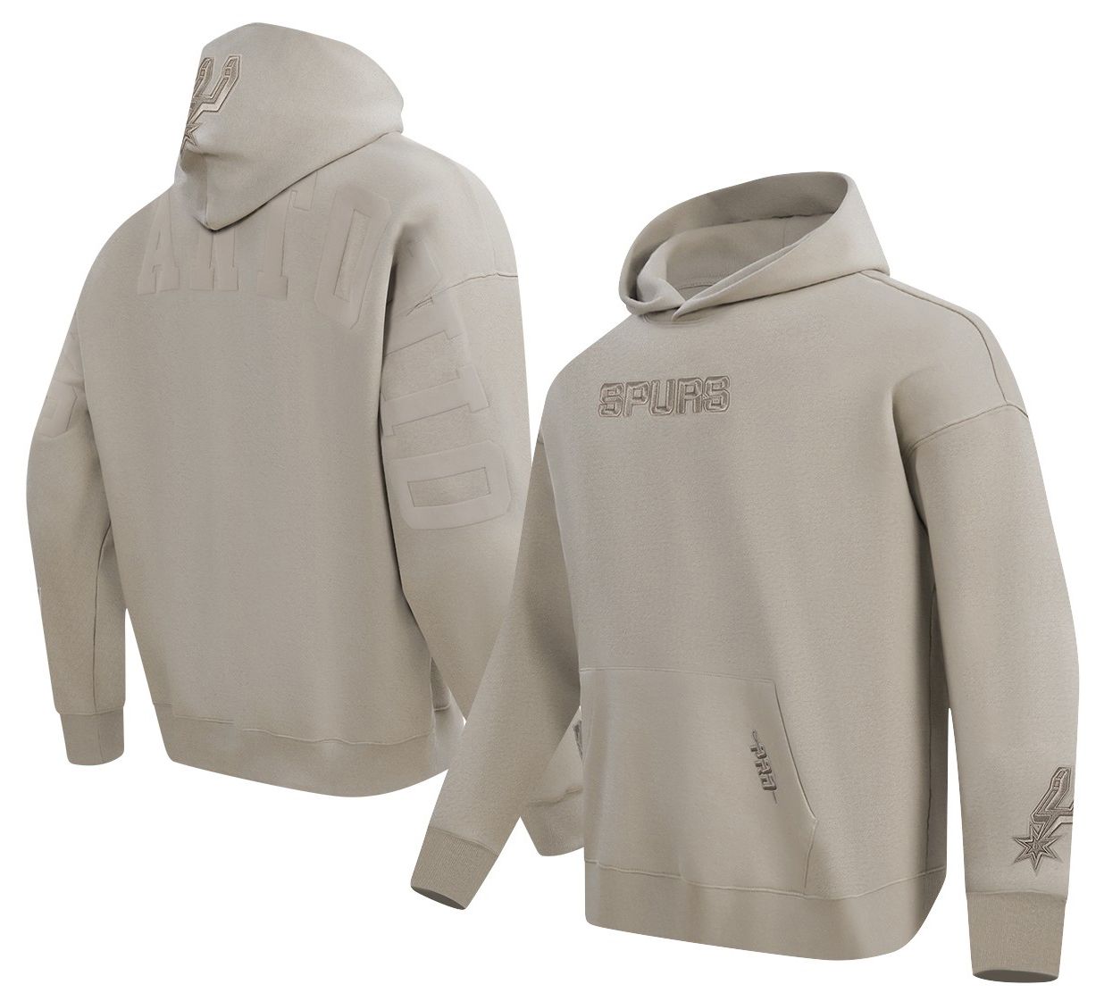 Pro Standard Men's San Antonio Spurs Taupe Wingspan Drop Shoulder Hoodie