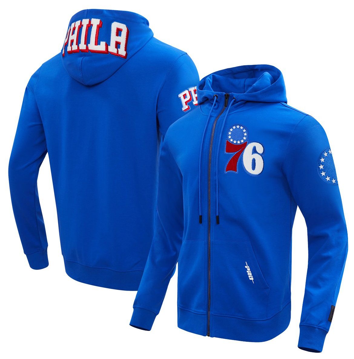 Pro Standard Men's Philadelphia 76ers Blue Classic Chenille Full Zip Hoodie