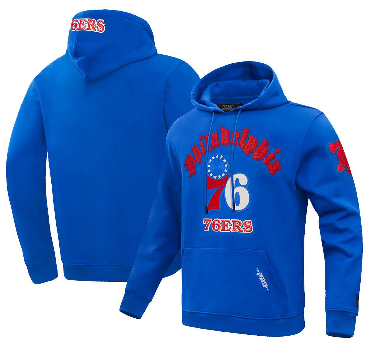Pro Standard Men's Philadelphia 76ers Blue Old English Fleece Hoodie