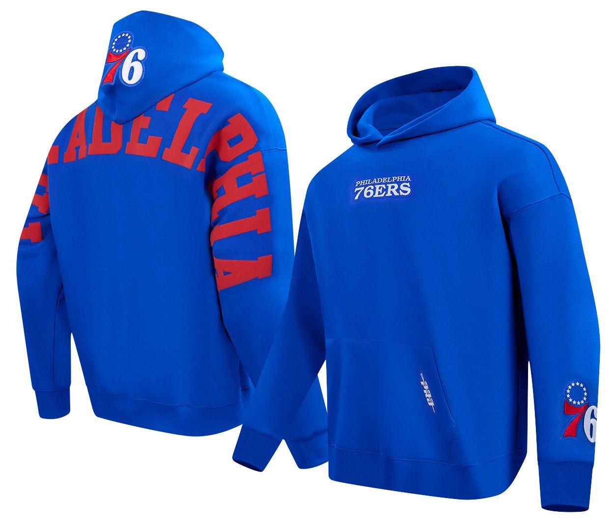 Pro Standard Men's Philadelphia 76ers Blue Wing Span Drop Fleece Hoodie