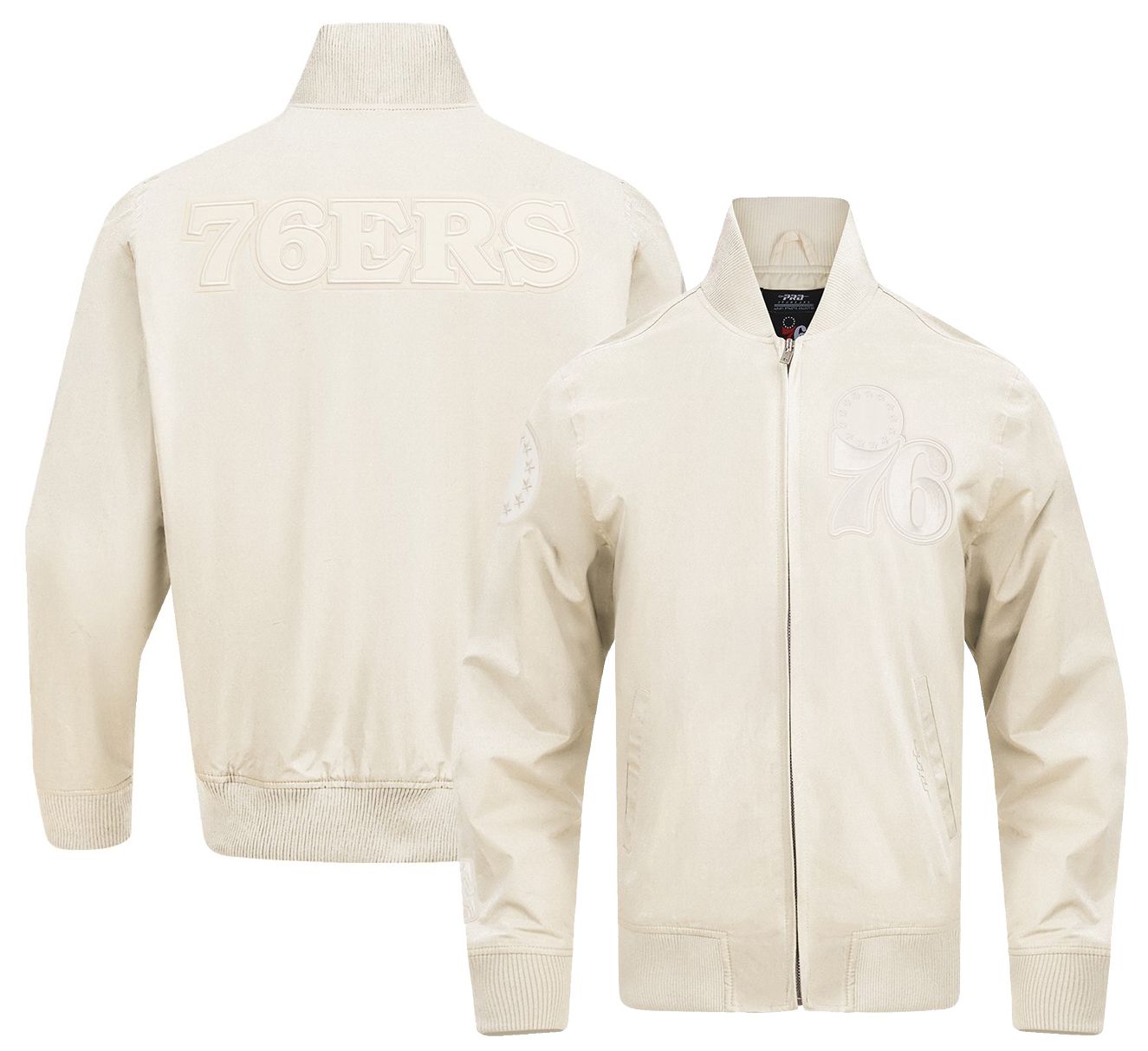 Pro Standard Men's Philadelphia 76ers Off White Neutral Twill Jacket