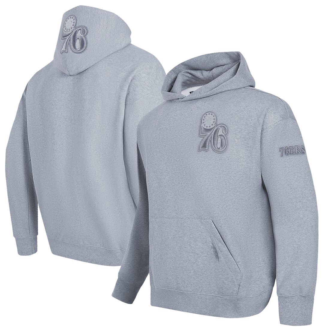 Pro Standard Men's Philadelphia 76ers Grey Neutral Drop Fleece Hoodie