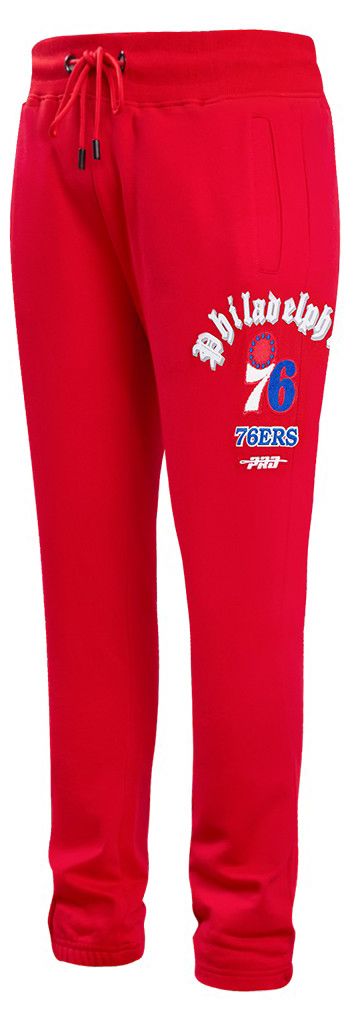 Pro Standard Men's Philadelphia 76ers Red Old English Fleece Sweatpants