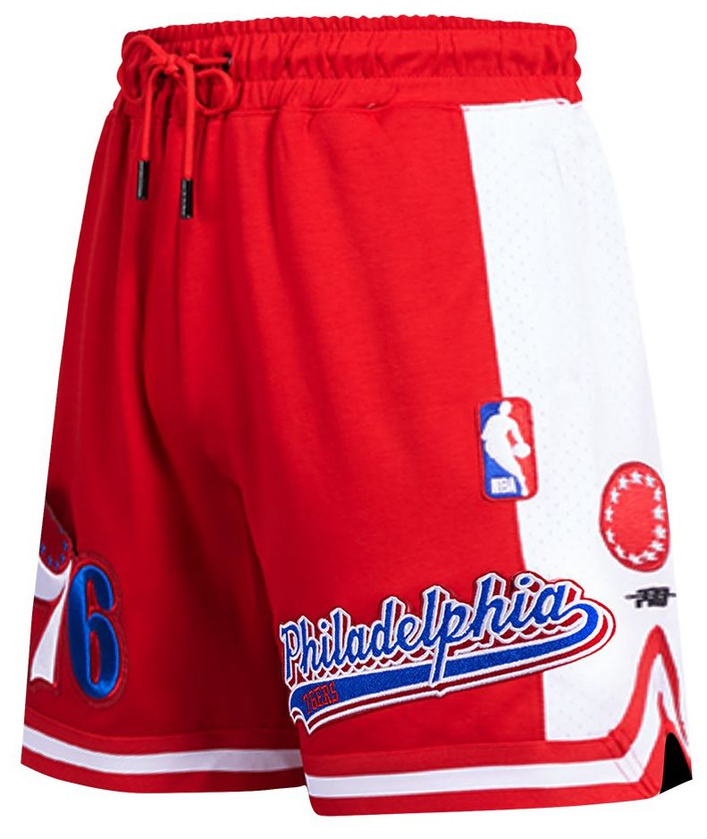 Pro Standard Men's Philadelphia 76ers Red Script Tail Fleece Shorts