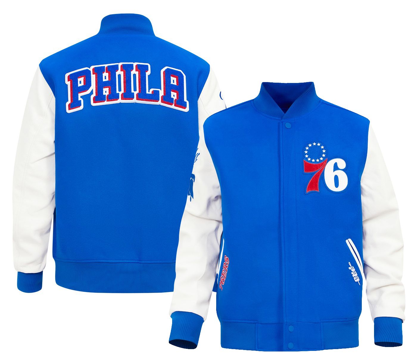 Pro Standard Men's Philadelphia 76ers Royal Classic Wool Varsity Jacket
