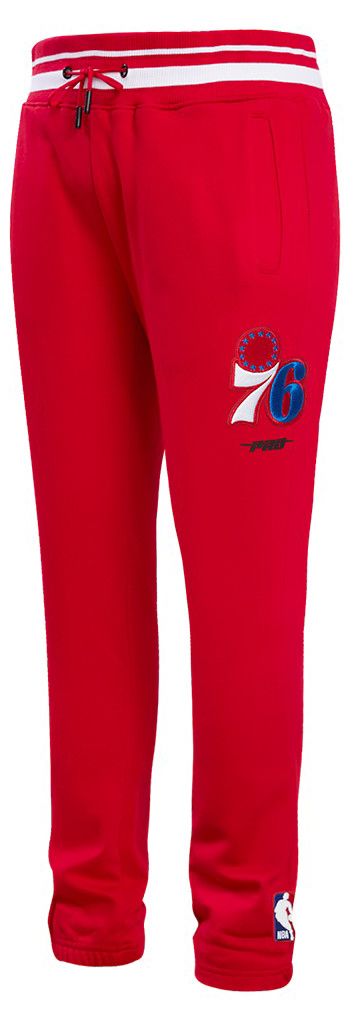 Pro Standard Men's Philadelphia 76ers Red Script Tail Rib Fleece Sweatpants
