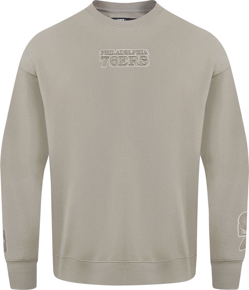 Pro Standard Men's Philadelphia 76ers Taupe Wing Span Drop Shoulder Fleece Crewneck Sweatshirt
