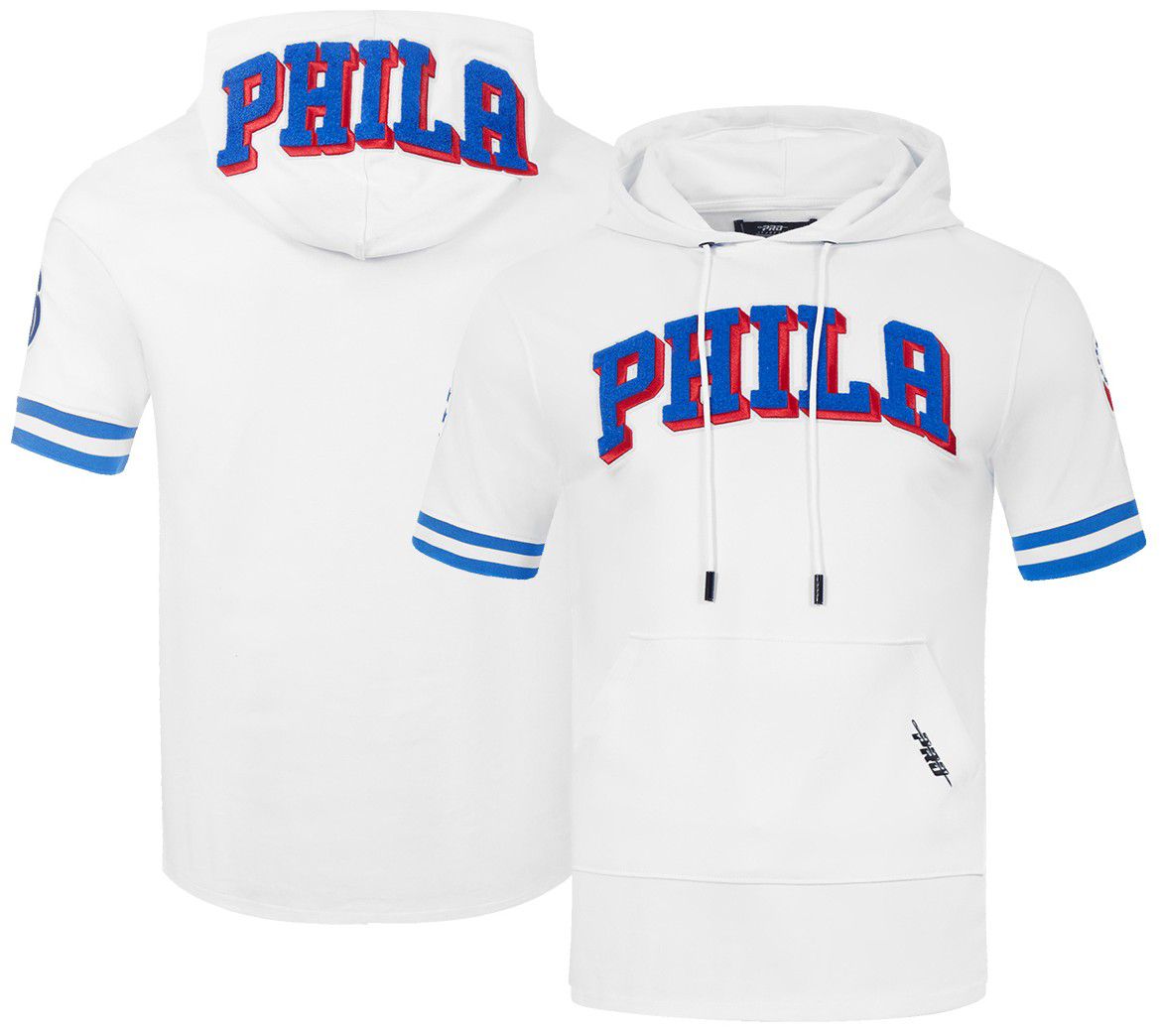 Pro Standard Men's Philadelphia 76ers White Classic Chenille Short Sleeve Pullover Hoodie