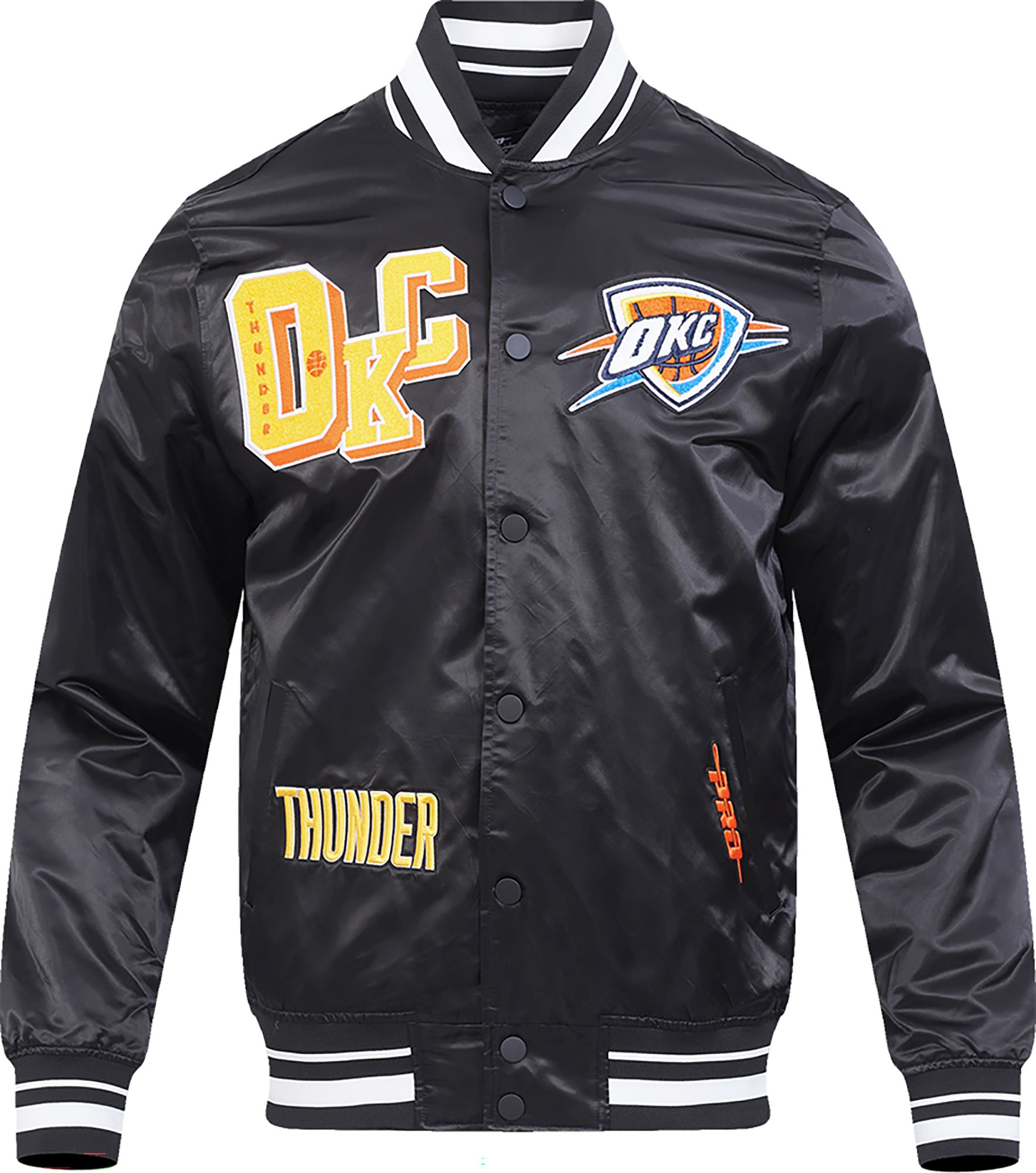Pro Standard Men's Oklahoma City Thunder Black Crest Emblem Satin Jacket