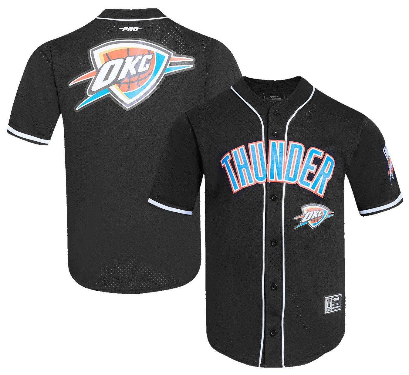 Pro Standard Men's Oklahoma City Thunder Black Classic Mesh Button Down Shirt