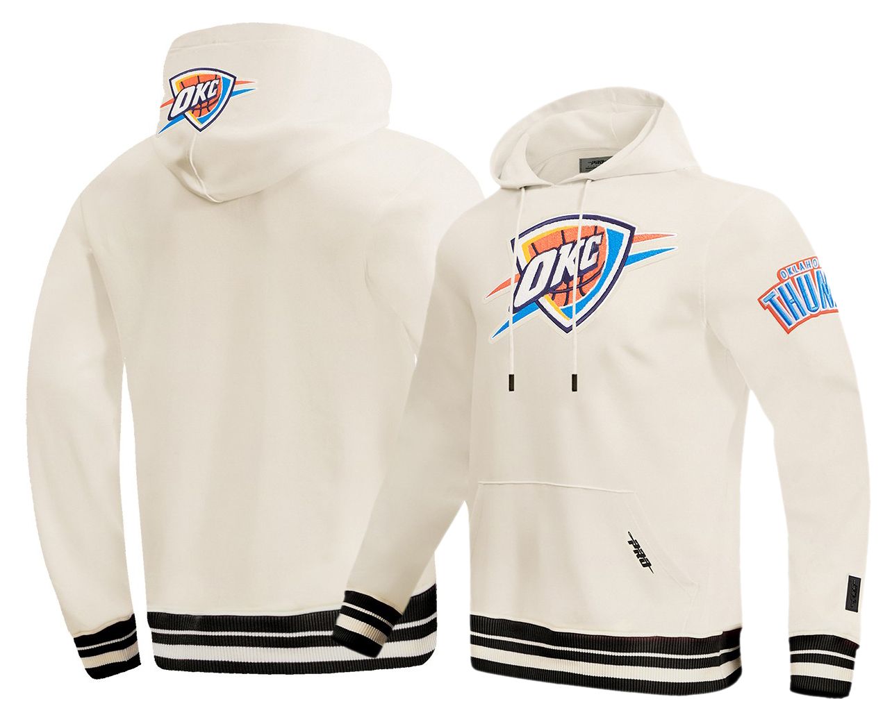 Pro Standard Men's Oklahoma City Thunder Off White Classic Rib Hoodie