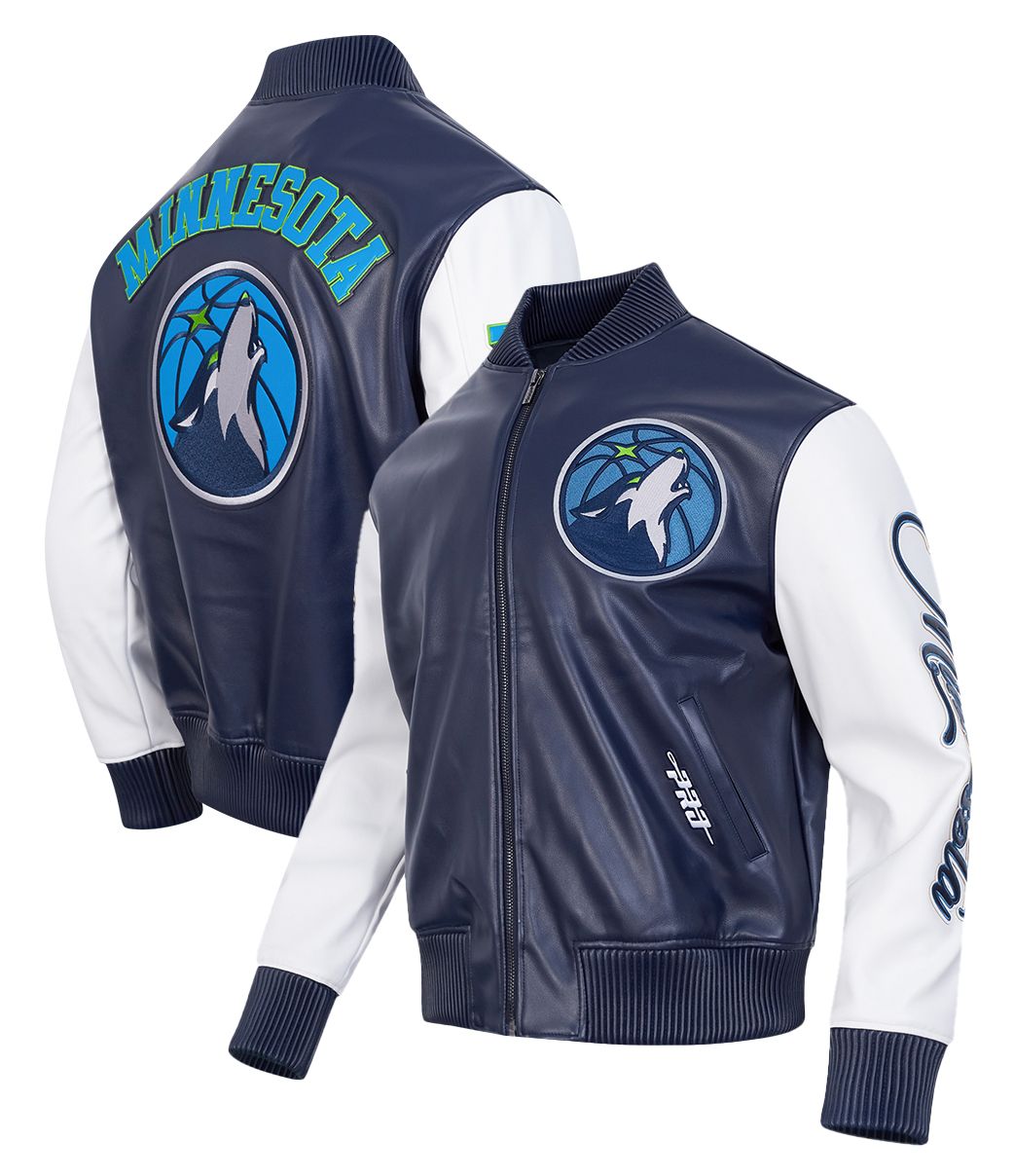 Pro Standard Men's Minnesota Timberwolves Navy Leather Jacket