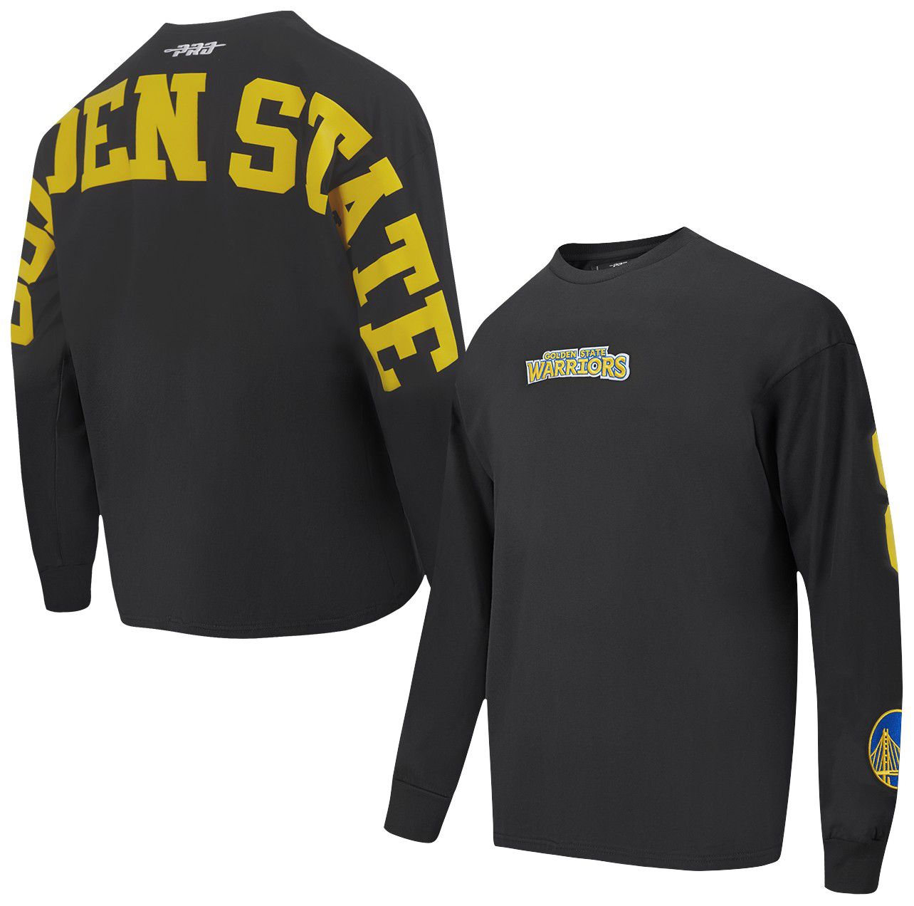 Pro Standard Men's Golden State Warriors Black Wingspan Drop Shoulder Long Sleeve T-Shirt