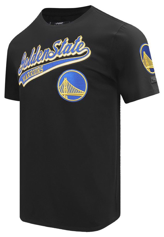 Pro Standard Men's Golden State Warriors Black Script Tail Short Sleeve T-Shirt