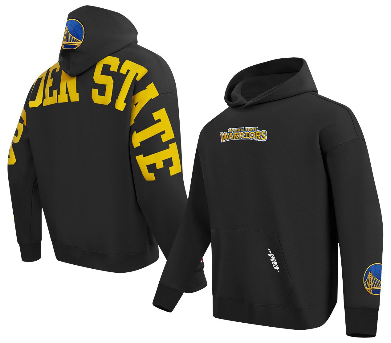Pro Standard Men's Golden State Warriors Black Wing Span Drop Fleece Hoodie