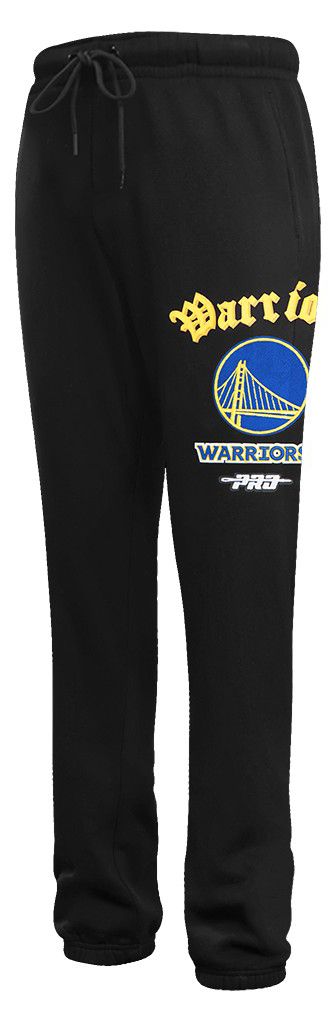Pro Standard Men's Golden State Warriors Black Old English Fleece Sweatpants